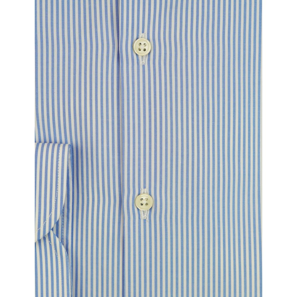 Bagutta light blue cotton shirt for men